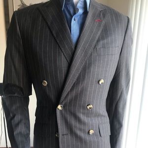 Holland & Sherry Custom Grey&Dark Pink Sport Coat